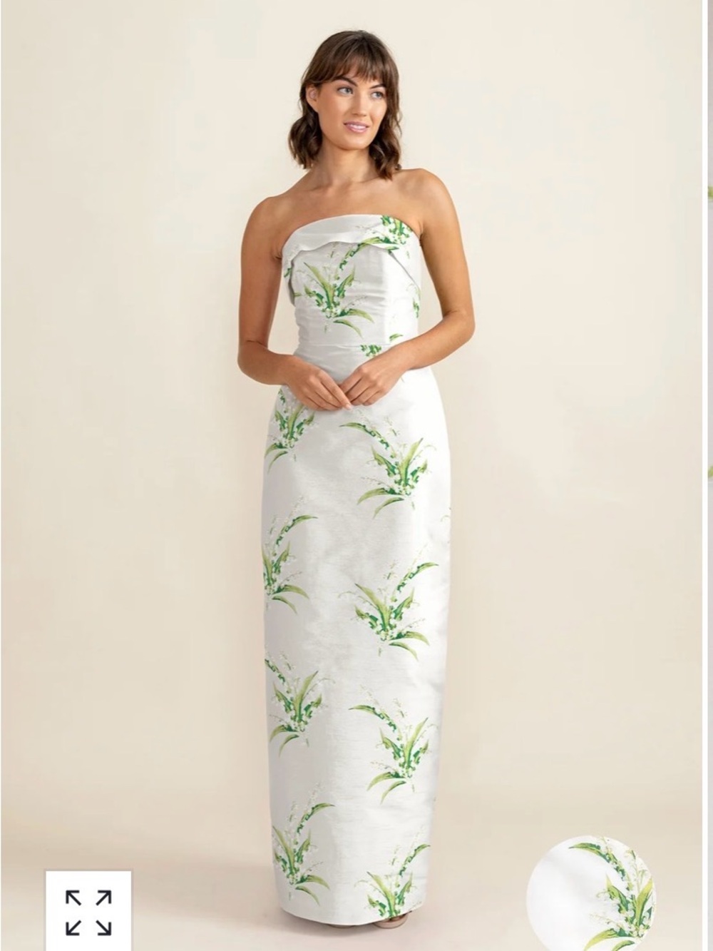 Lulakate Lily of the Valley Eva Dress in Jacquard White